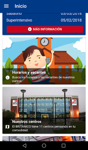 Home deslizado del Británico App